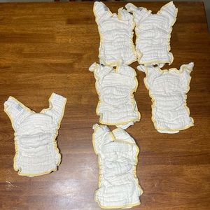 New & EUC Cloth-eez Organic workhorse fitted cloth diaper unbleached, lot of (6)